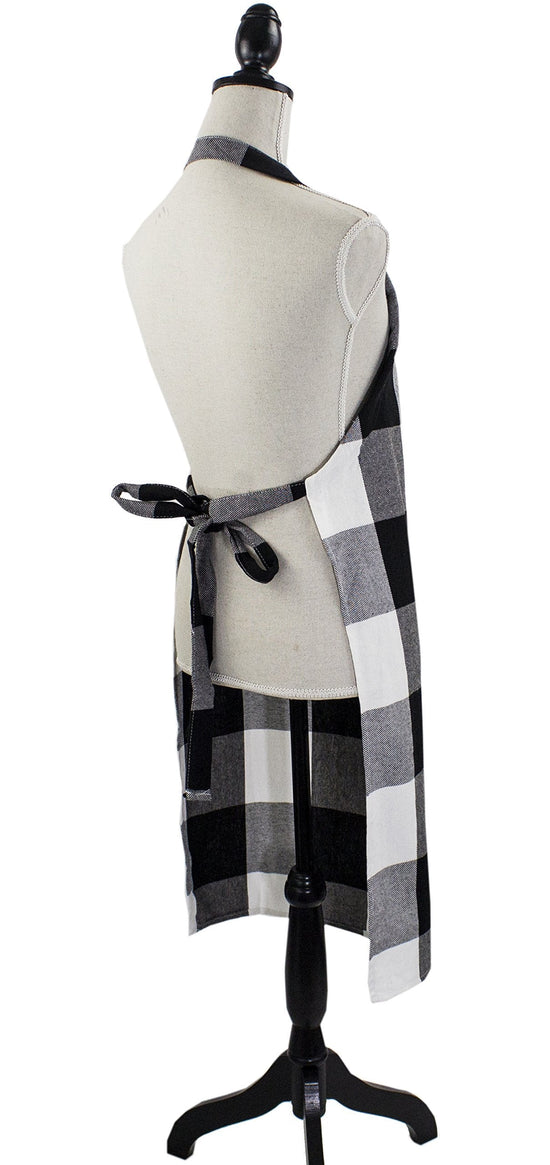 Fennco Styles Buffalo Check Plaid Design Cotton Kitchen Full Size Apron