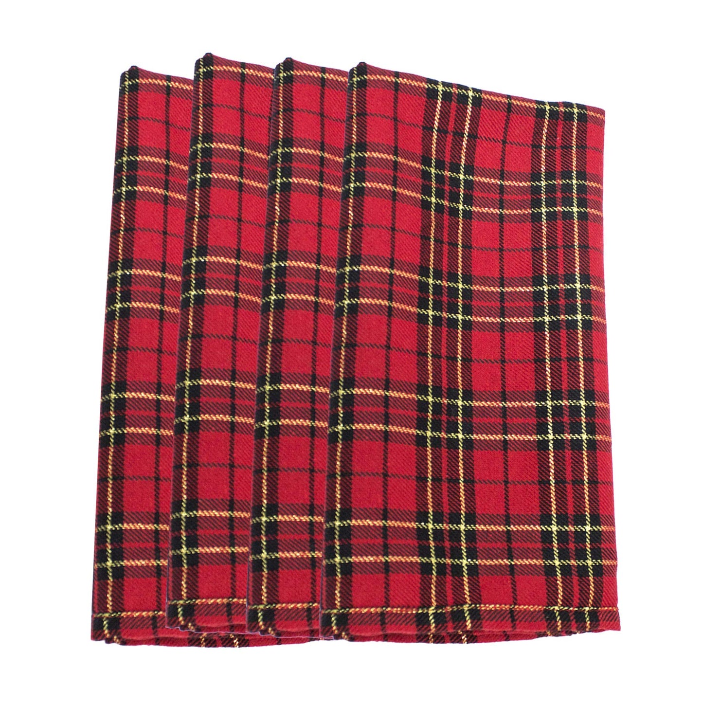Fennco Styles Holiday Deer Tartan Plaid Ruffle Border Christmas Decorative Throw Pillow