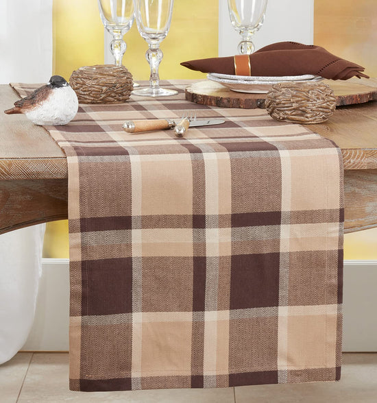 Classic Plaid Design 100% Cotton Placemats 14" W x 20" L, Set of 4 — dining table decor for home entertaining home and holiday accent