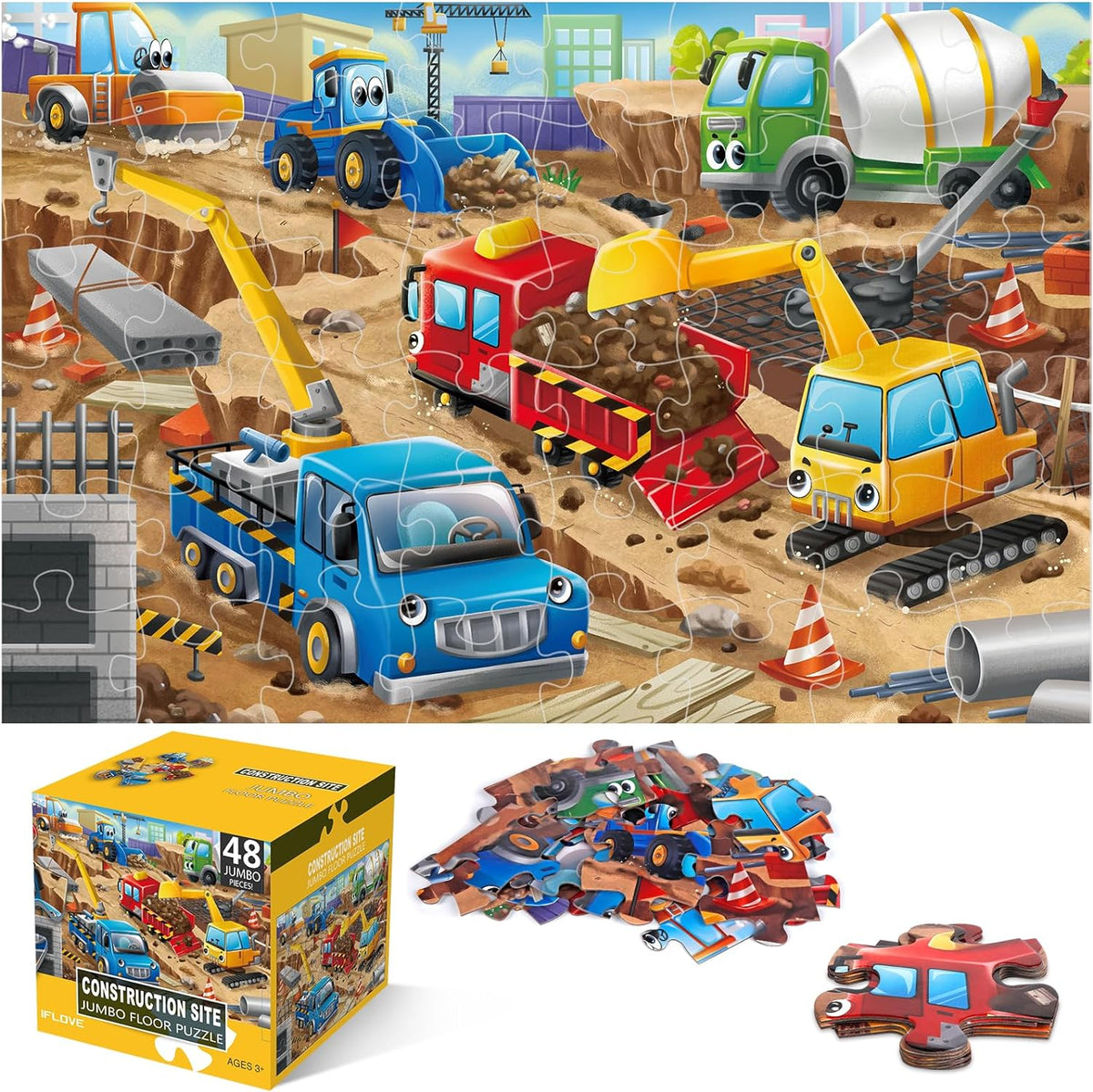 Giant Construction Site Floor Kids Puzzle