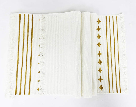 Fennco Styles Diamond Print Braided Cotton Placemats 14" W x 19" L, Set of 4