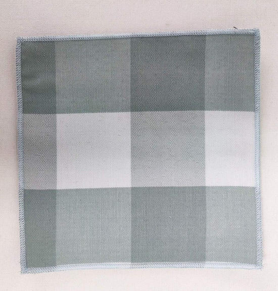 Buffalo Check Double Layers Reversible Coasters 6"W x 6"L, Set of 4 - Handmade in USA - Plaid Cocktail Napkins for Everyday Use and Special Occasion