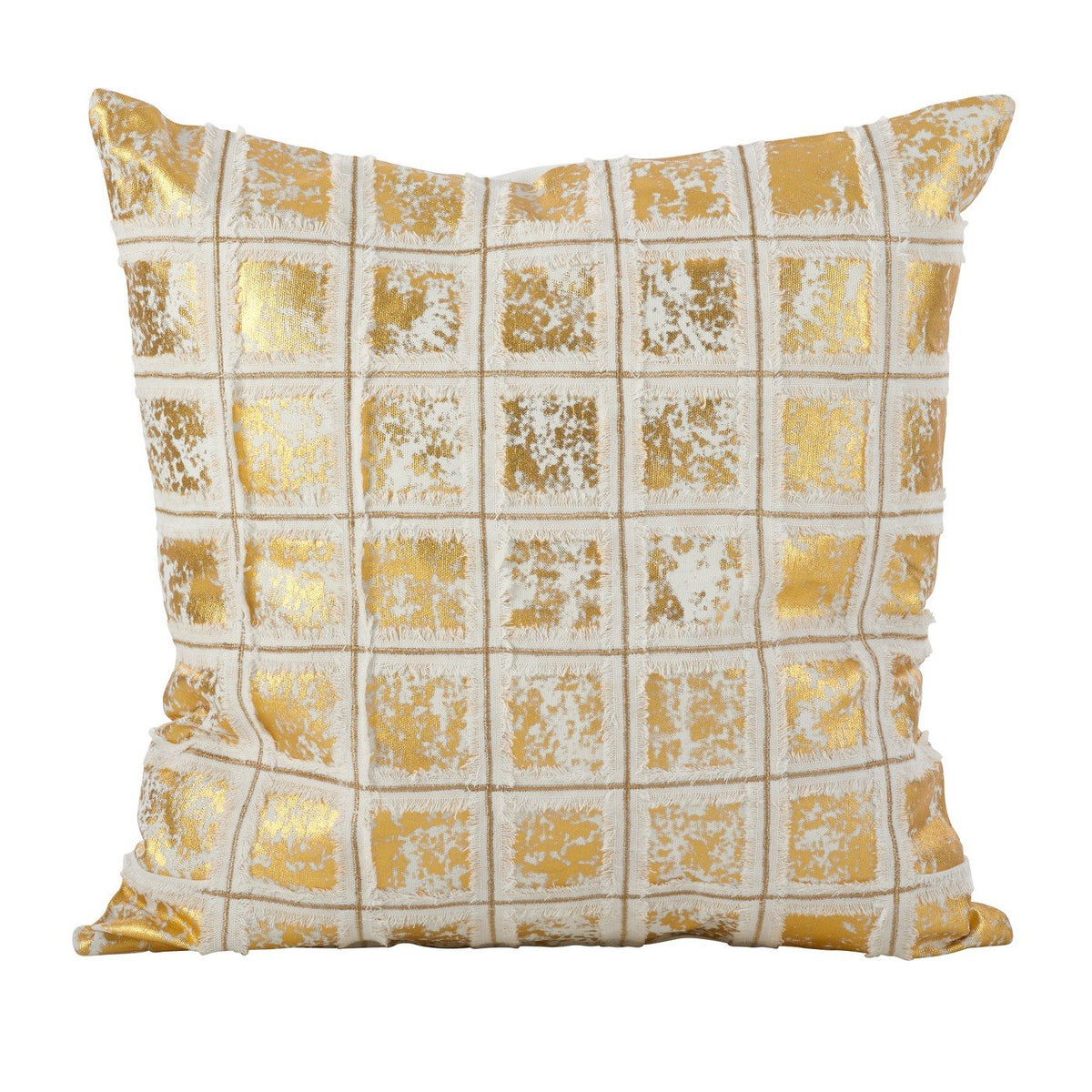 Fennco Styles Metallic Foil Print Grid Throw Pillows 18"x18"