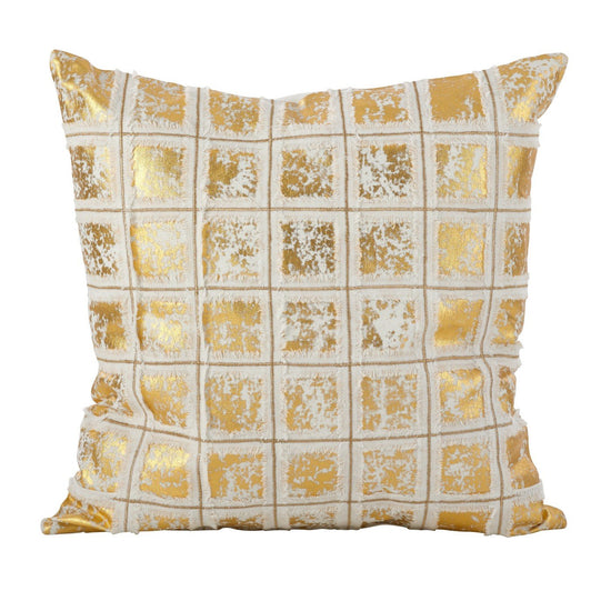 Fennco Styles Metallic Foil Print Grid Throw Pillows 18"x18"