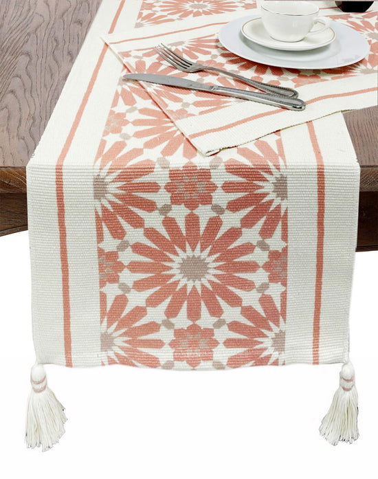 Fennco Styles Diamond Print Braided Cotton Placemats 14" W x 19" L, Set of 4