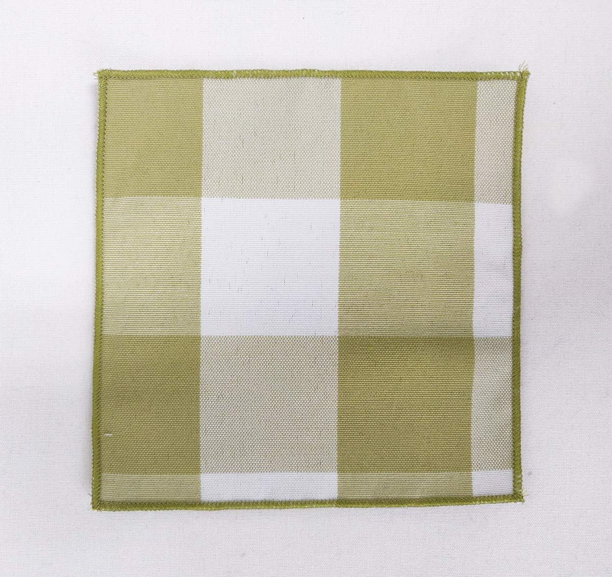 Buffalo Check Double Layers Reversible Coasters 6"W x 6"L, Set of 4 - Handmade in USA - Plaid Cocktail Napkins for Everyday Use and Special Occasion