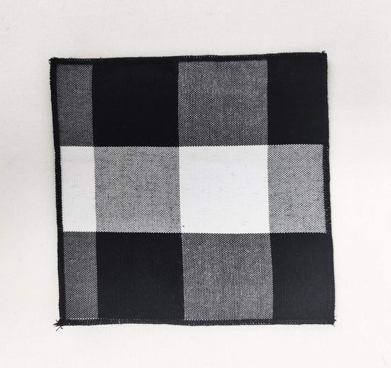 Buffalo Check Double Layers Reversible Coasters 6"W x 6"L, Set of 4 - Handmade in USA - Plaid Cocktail Napkins for Everyday Use and Special Occasion