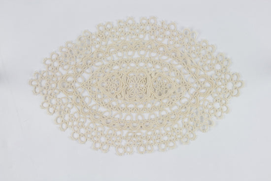 Fennco Styles Handmade All-Over Tatted Lace Doilies, 10-inch Heart Shaped, White Color, Set of 4
