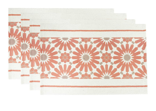 Fennco Styles Diamond Print Braided Cotton Placemats 14" W x 19" L, Set of 4