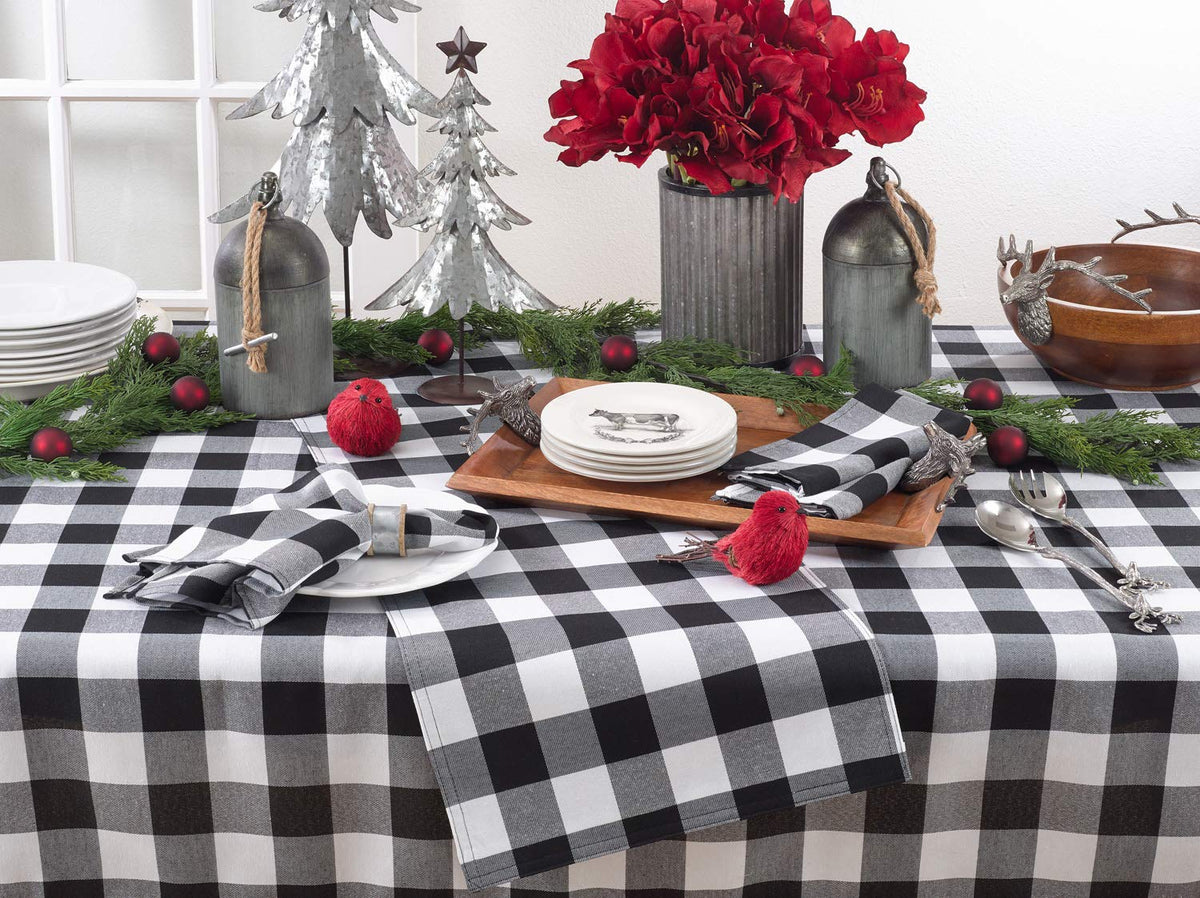 Buffalo Plaid Collection Classic Checked Cotton Blend Table Linens