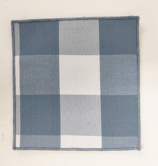 Buffalo Check Double Layers Reversible Coasters 6"W x 6"L, Set of 4 - Handmade in USA - Plaid Cocktail Napkins for Everyday Use and Special Occasion