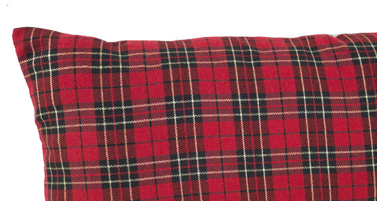 Holiday Tartan Plaid Dazzle Christmas Decorative Throw Pillow — stylish cushion for sofa couch and bedroom decor