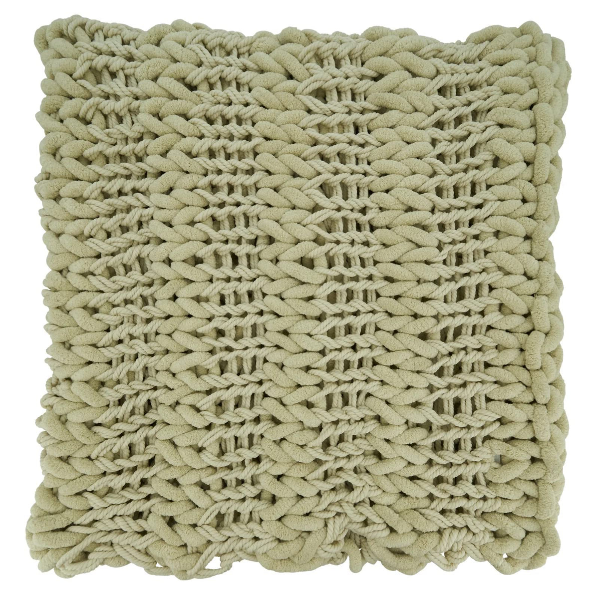 Fennco Styles Chunky Cable Knit Throw Blanket 50" W X 60" L – White Cozy Blanket for Couch, Bedroom, Living Room and Office Décor