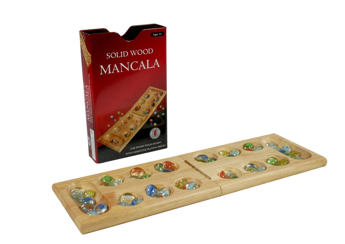Wood Folding Mancala in Tin Case