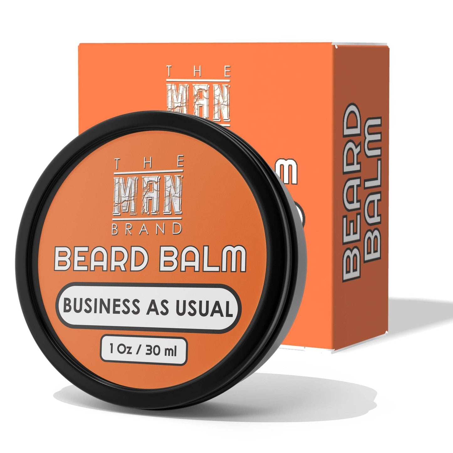 The Man Brand’s Beard Balm for Men - Natural Beeswax Based Conditioning Balm for Beard Care - Scented Beard Balm for Styling in a Round Screw Top Tin