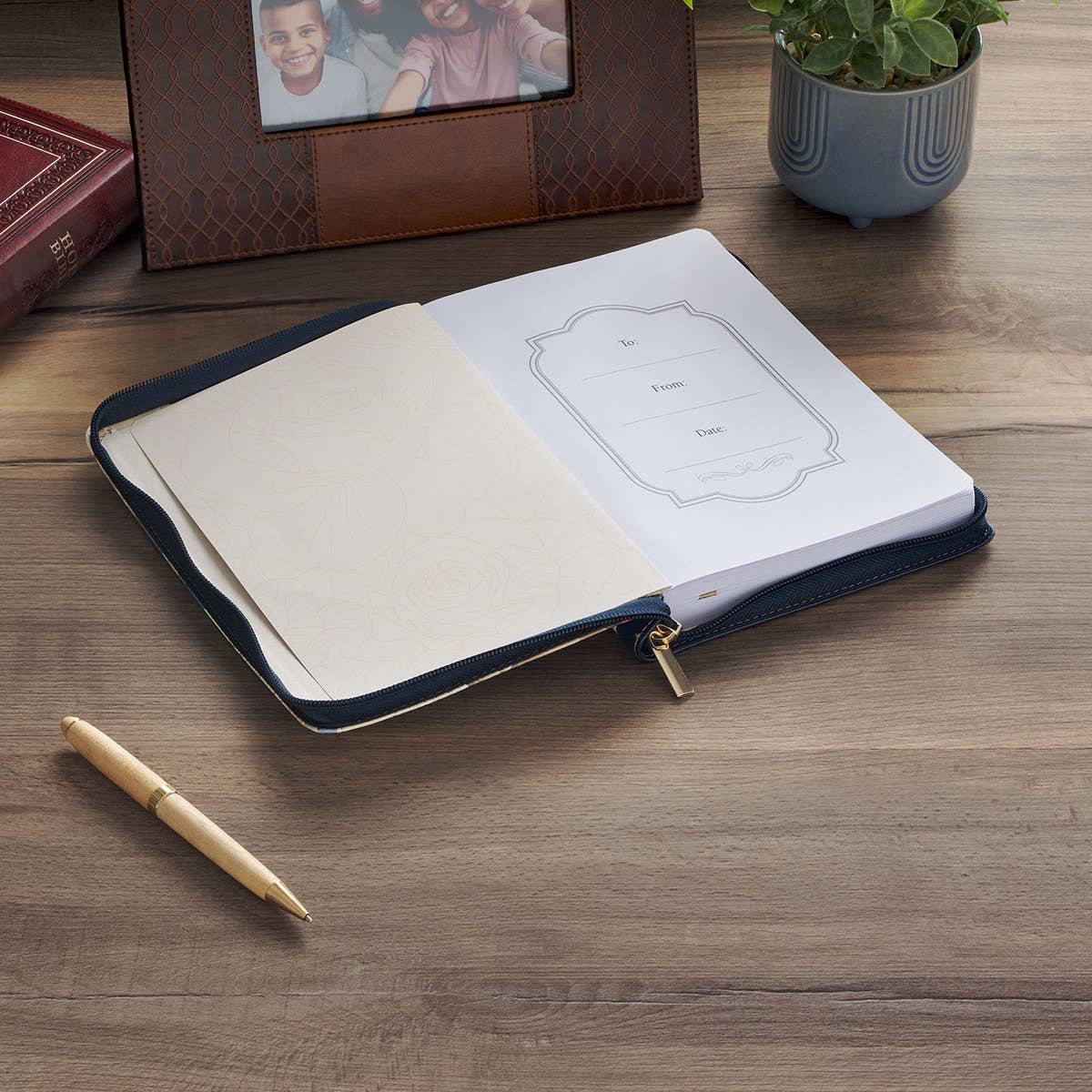 Journal Classic Zip Navy Be Still Ps. 46:10 New