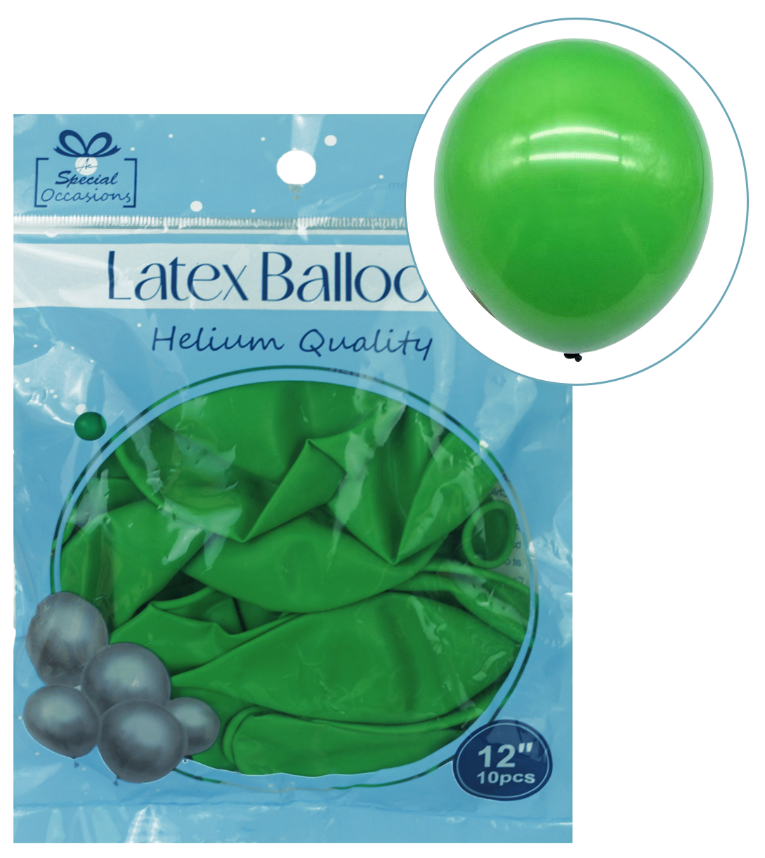 Lime Green Latex Party Balloon, 12in, 10ct