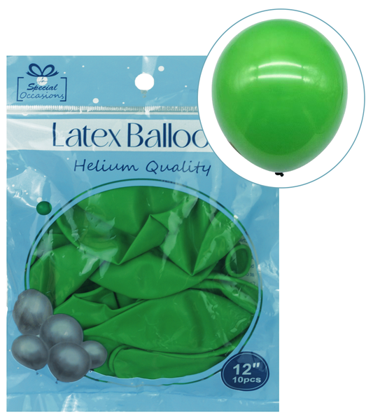 Lime Green Latex Party Balloon, 12in, 10ct
