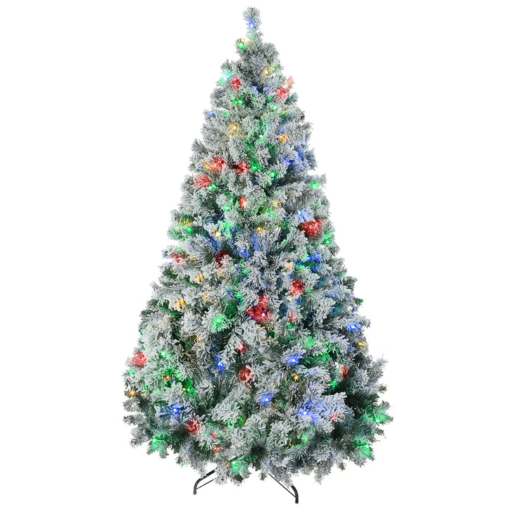 HOMCOM 7.5ft Tall Prelit Artificial Christmas Tree, artificial Christmas tree for festive holiday home decor from Cedar & Spice Gifts