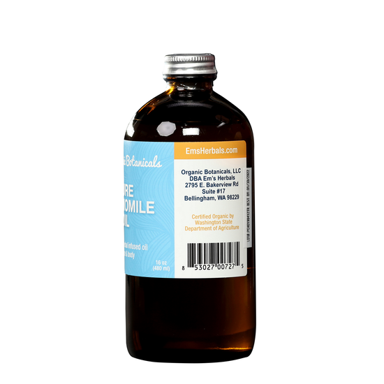 Pure Chamomile Infused Oil – Certified Organic Herbal Oil for Sensitive Skin, Eczema & More