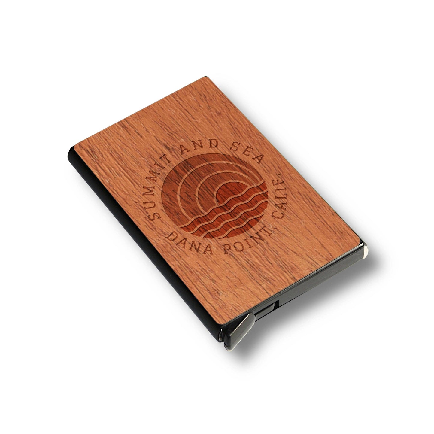 Slim Wooden RFID Blocking Wallet – Minimalist Aluminum Card Holder with Fast Access Switch
