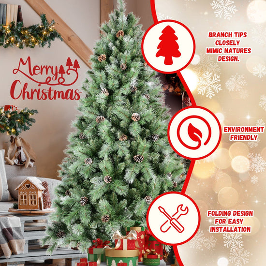 8 Ft The Full-Bodied Pre-Decorated Pinecone Christmas Tree
