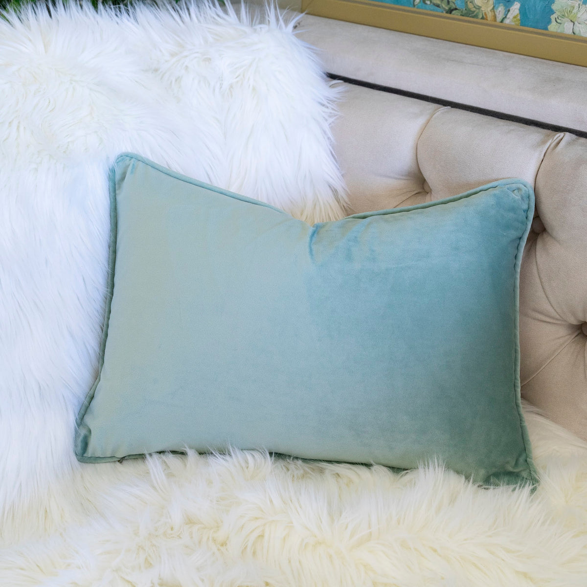 Embroidered Pumpkin Lumbar Throw Pillow – Misty