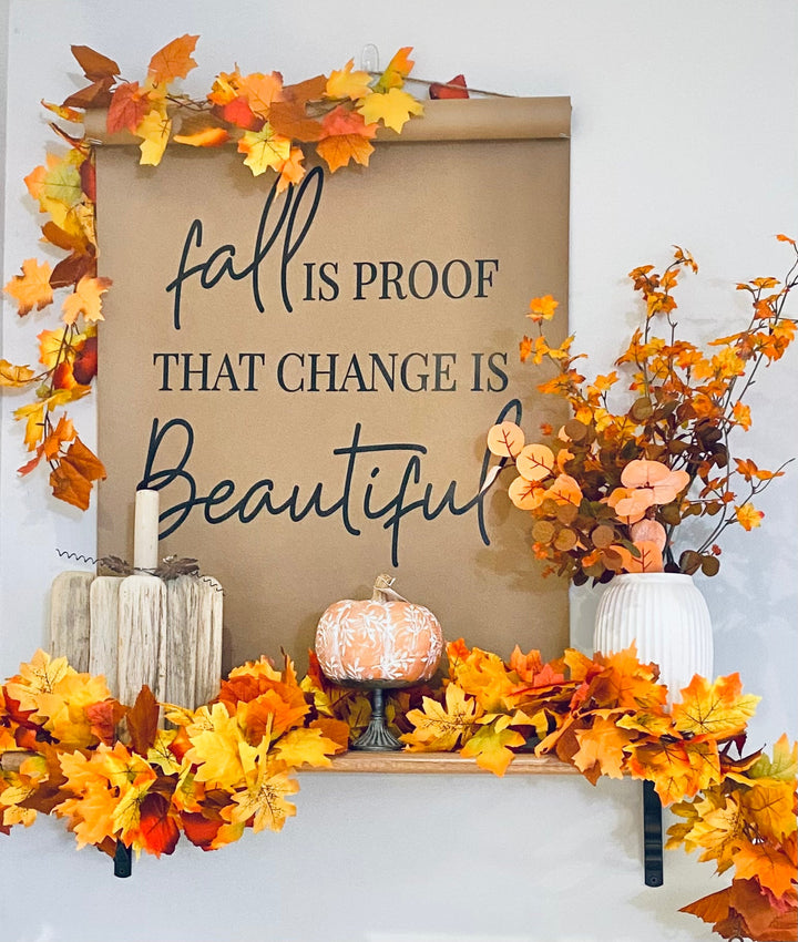 Artificial Orange Maple Leaf Garland, fall garland accent for fireplace, doorway or seasonal display