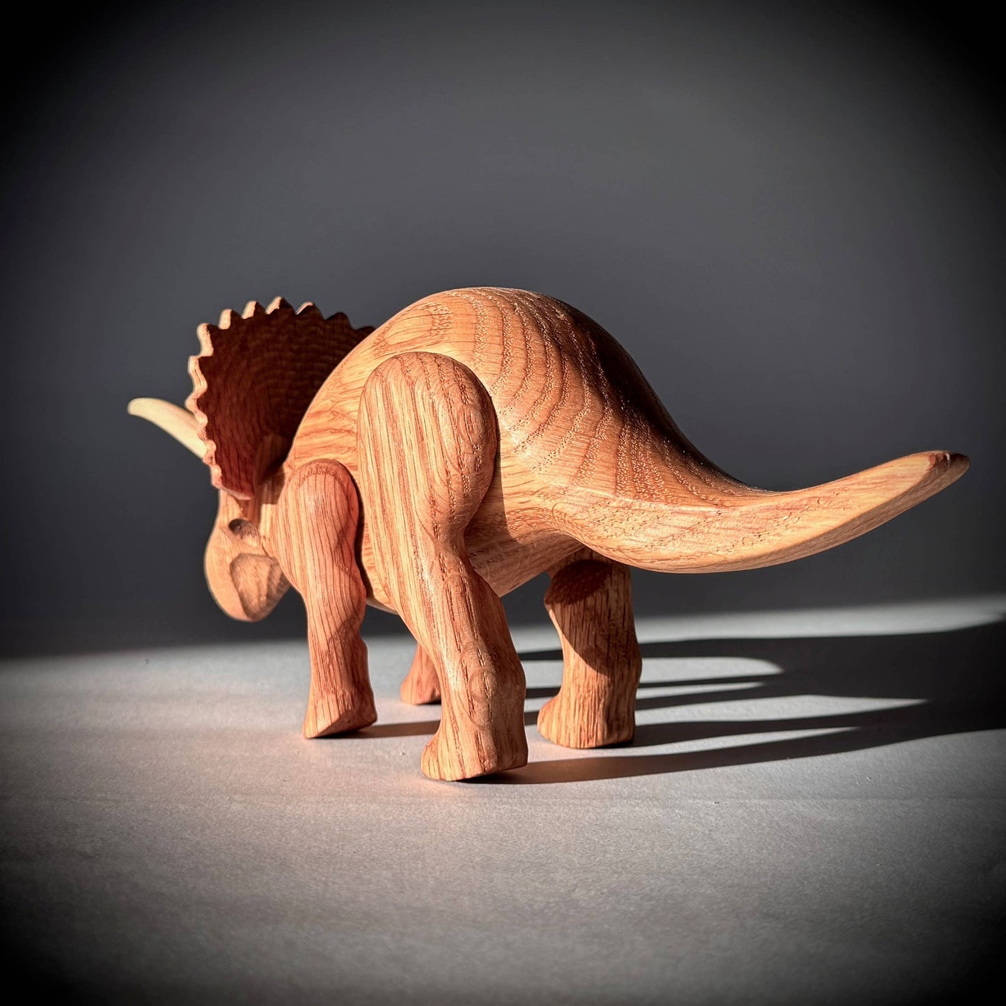 Wooden Triceratops Dinosaur with Magnetic Joints