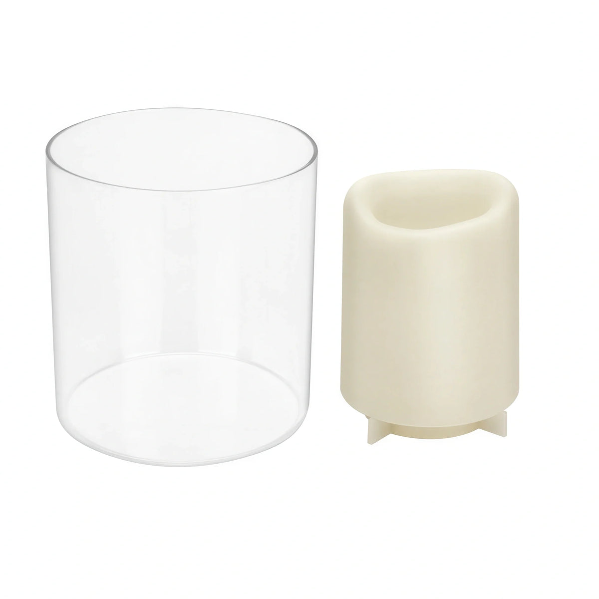 Sterno 80574 Liquid Wax Candle Holder Set with Glass Hurricane and Plastic Lamp Cover/Base, 5–7"