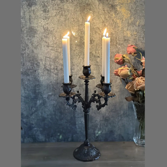 Vintage Style Cast Iron Candle Holder