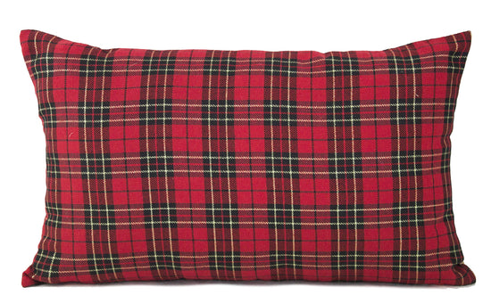 Holiday Tartan Plaid Dazzle Christmas Decorative Throw Pillow — accent cushion for living room bedroom and sofa home and holiday accent