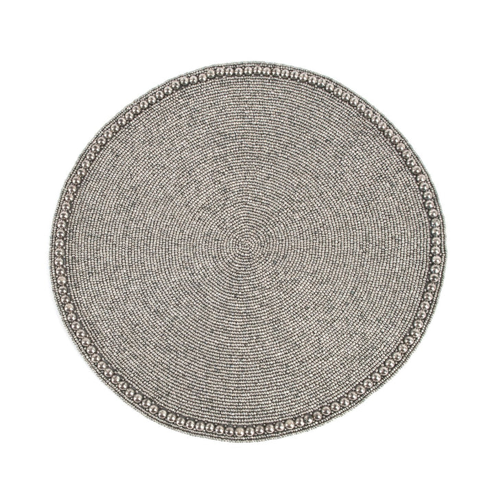 Fennco Styles Goa Glass Beaded 15-inch Round Placemat - 1-Piece
