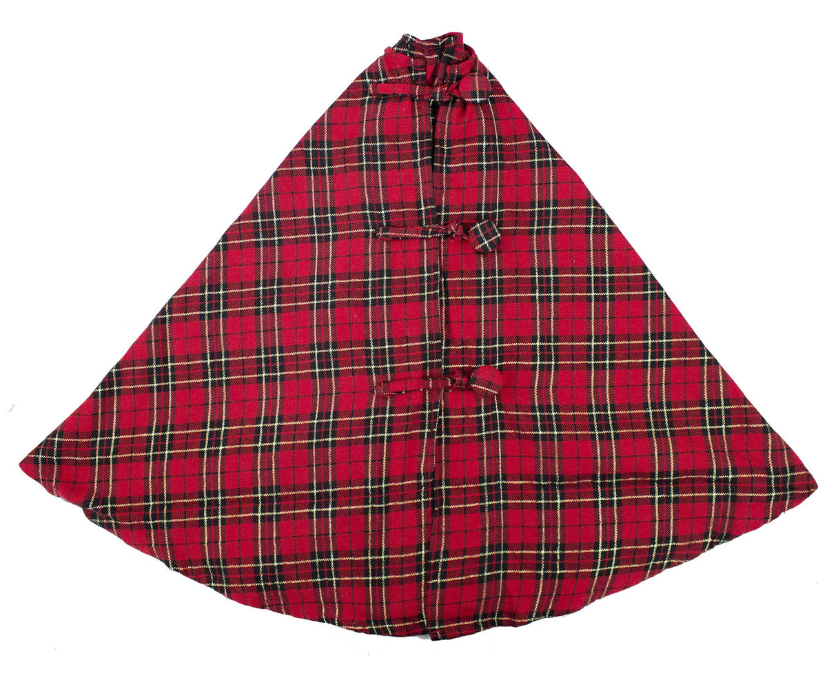 Fennco Styles Holiday Tartan Plaid Dazzle Christmas Decorative Tree Skirt