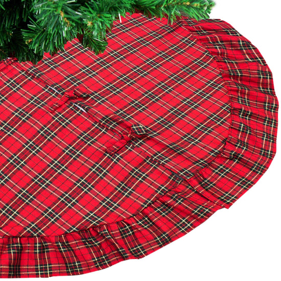 Fennco Styles Holiday Tartan Plaid Dazzle Christmas Decorative Tree Skirt