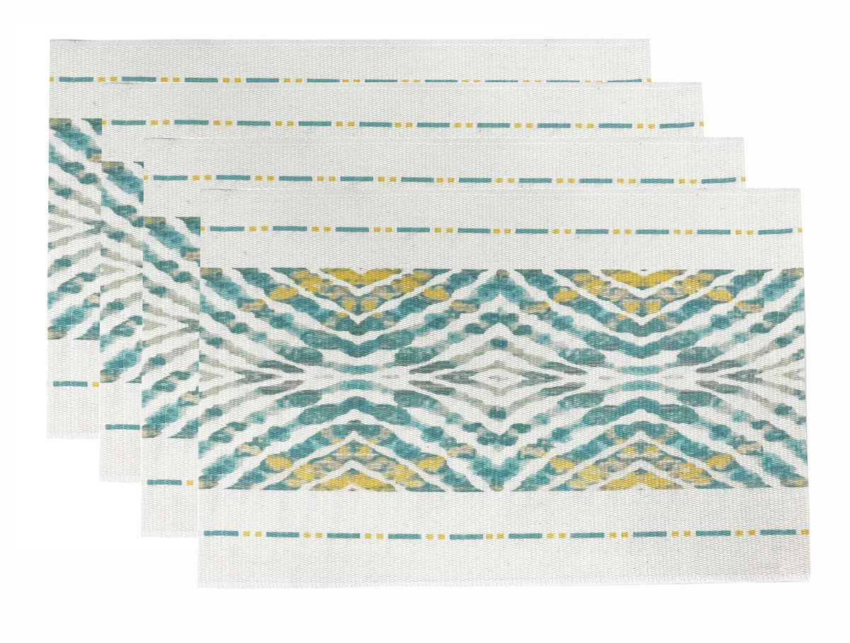 Fennco Styles Diamond Print Braided Cotton Placemats 14" W x 19" L, Set of 4