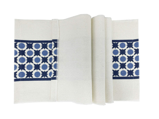 Fennco Styles Diamond Print Braided Cotton Placemats 14" W x 19" L, Set of 4