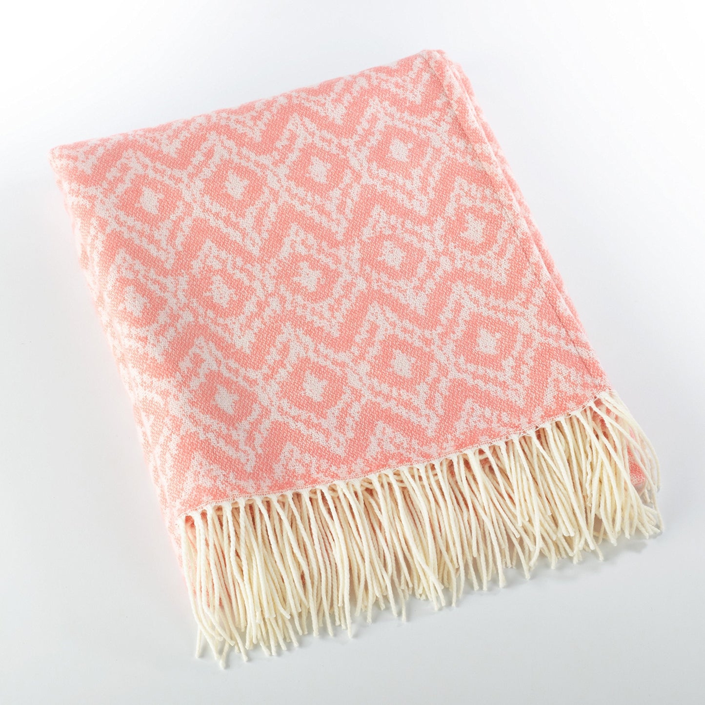Fennco Styles Jacquard Design Tassels Cozy Throw Blanket, 50" x 60", 3 Colors