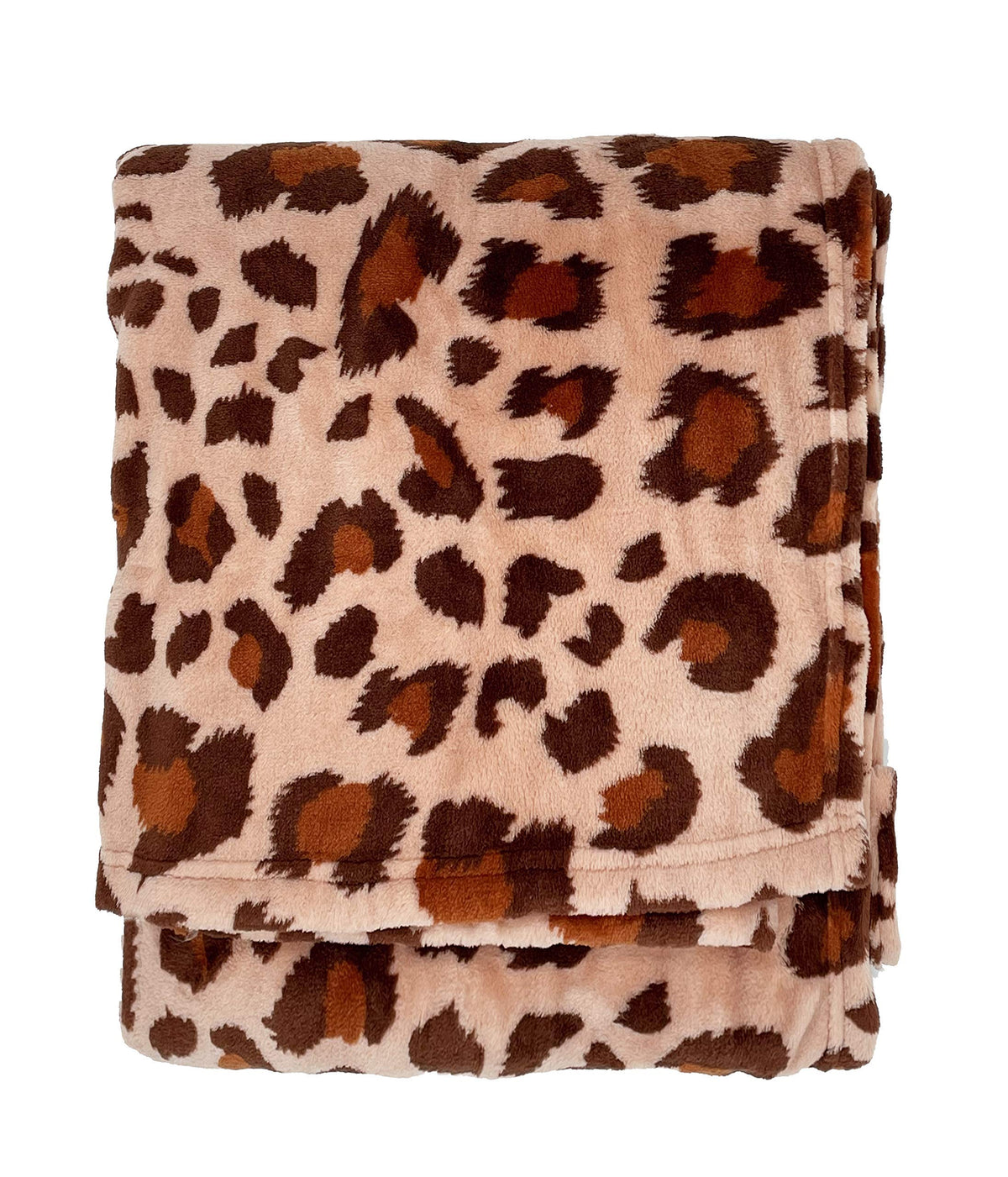 Brown Cheetah Print Fleece Throw Blanket 50" W x 60" L - Brown Plush Blanket for Home, Sofa, Couch, Living Room and Bedroom Décor