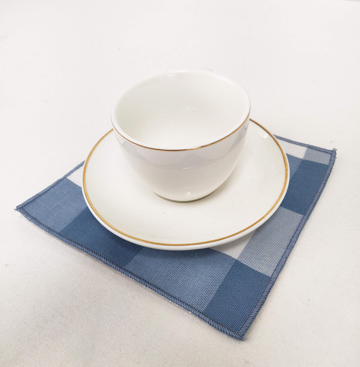 Buffalo Check Double Layers Reversible Coasters 6"W x 6"L, Set of 4 - Handmade in USA - Plaid Cocktail Napkins for Everyday Use and Special Occasion