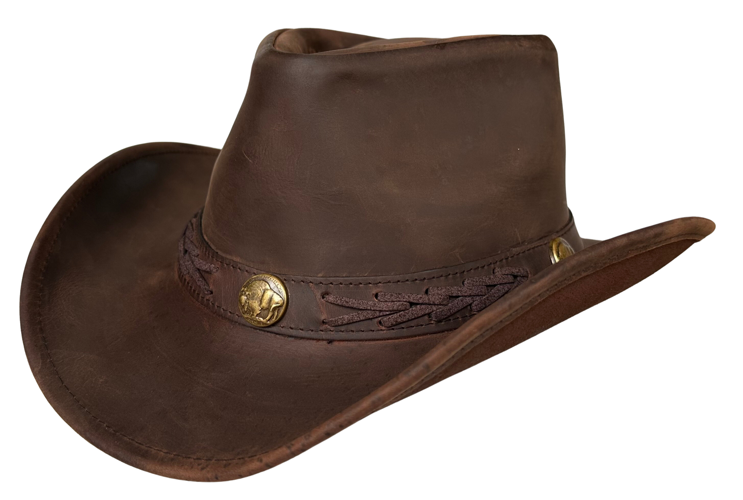 Outback Survival Gear- Boss Shapeable Leather Hat in Brown-H7001