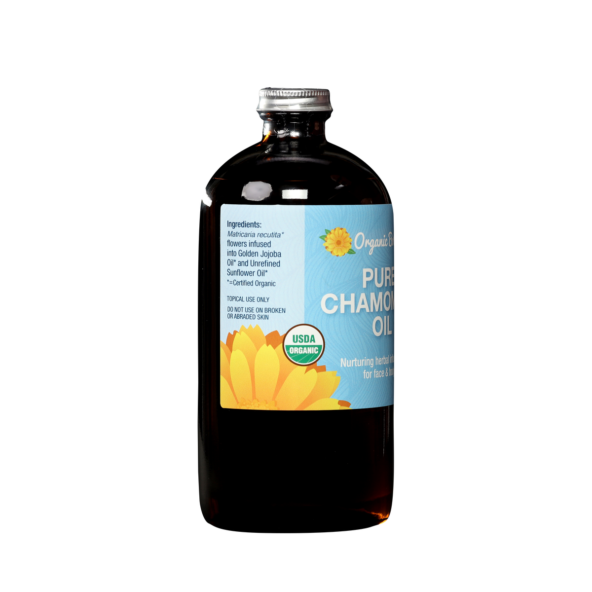 Pure Chamomile Infused Oil – Certified Organic Herbal Oil for Sensitive Skin, Eczema & More
