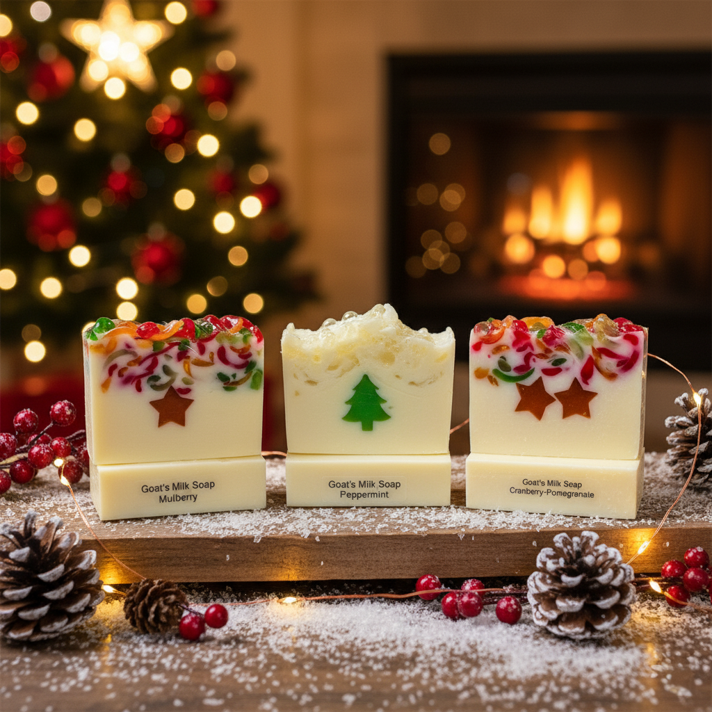 Christmas Bloom Soap – Festive Goat’s Milk Holiday Bar