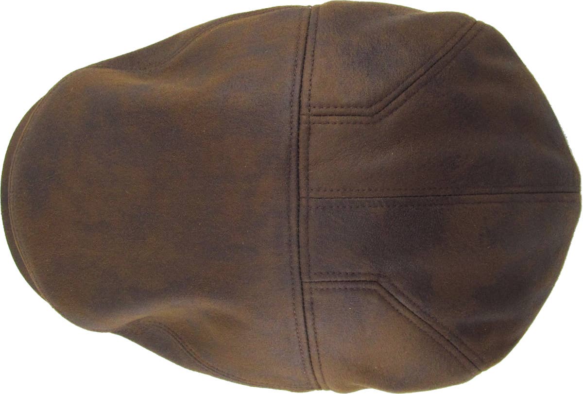 Faux Leather Ascot Ivy Newsboy Hat