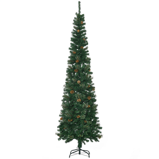 HOMCOM 7.5 Foot Pencil Artificial Christmas Tree