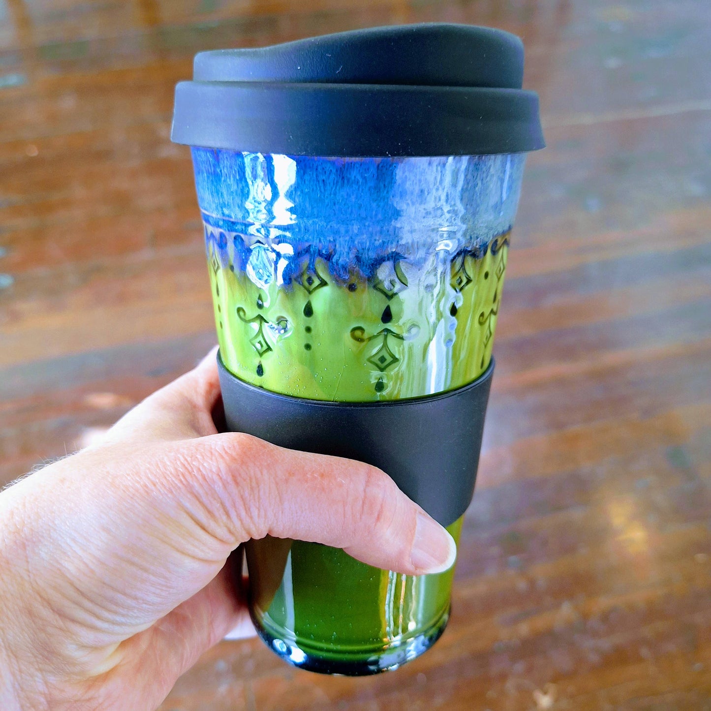 Handmade Stoneware 16 oz Travel Mug Made to Order