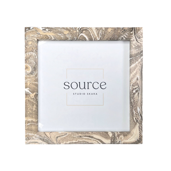 Neue Hand Marbled Wood Picture Frame - Natural (8x8)