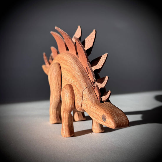 Wooden Stegosaurus Dinosaur with Magnetic Joints