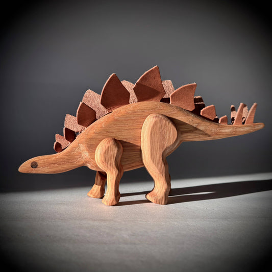 Wooden Stegosaurus Dinosaur with Magnetic Joints