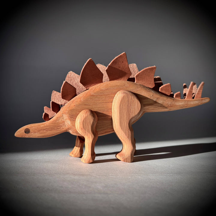 Wooden Stegosaurus Dinosaur with Magnetic Joints